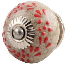 Red Embossed Crackle Ceramic Cabinet Knob Online